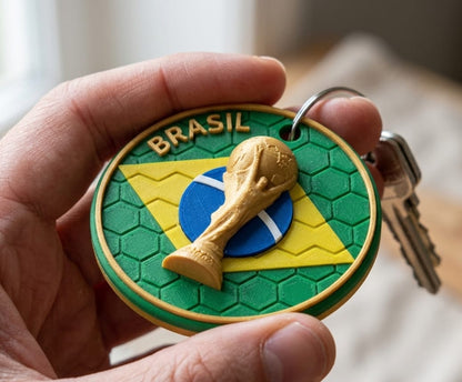 Brazil trophy keychain