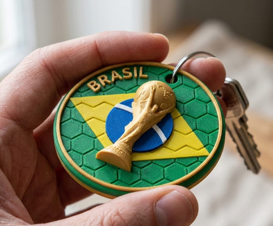 Brazil trophy keychain