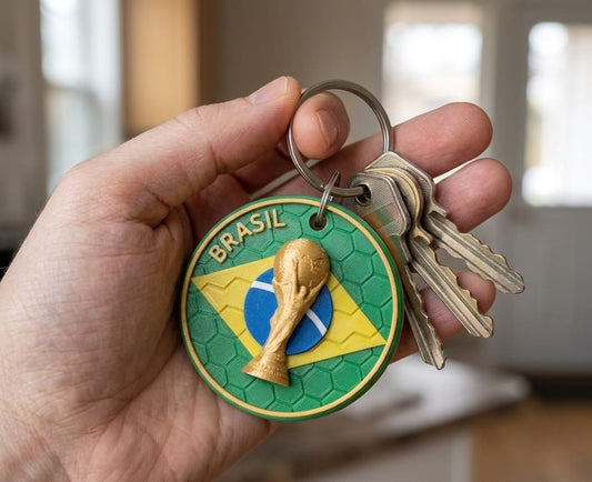 Brazil trophy keychain