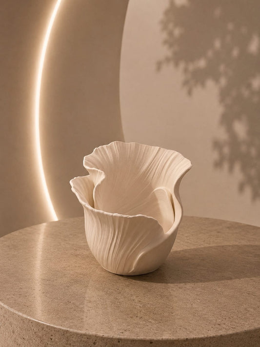 Bloom Wave Vase (25 cm) | Premium Modern Decorative Vase for Home & Office