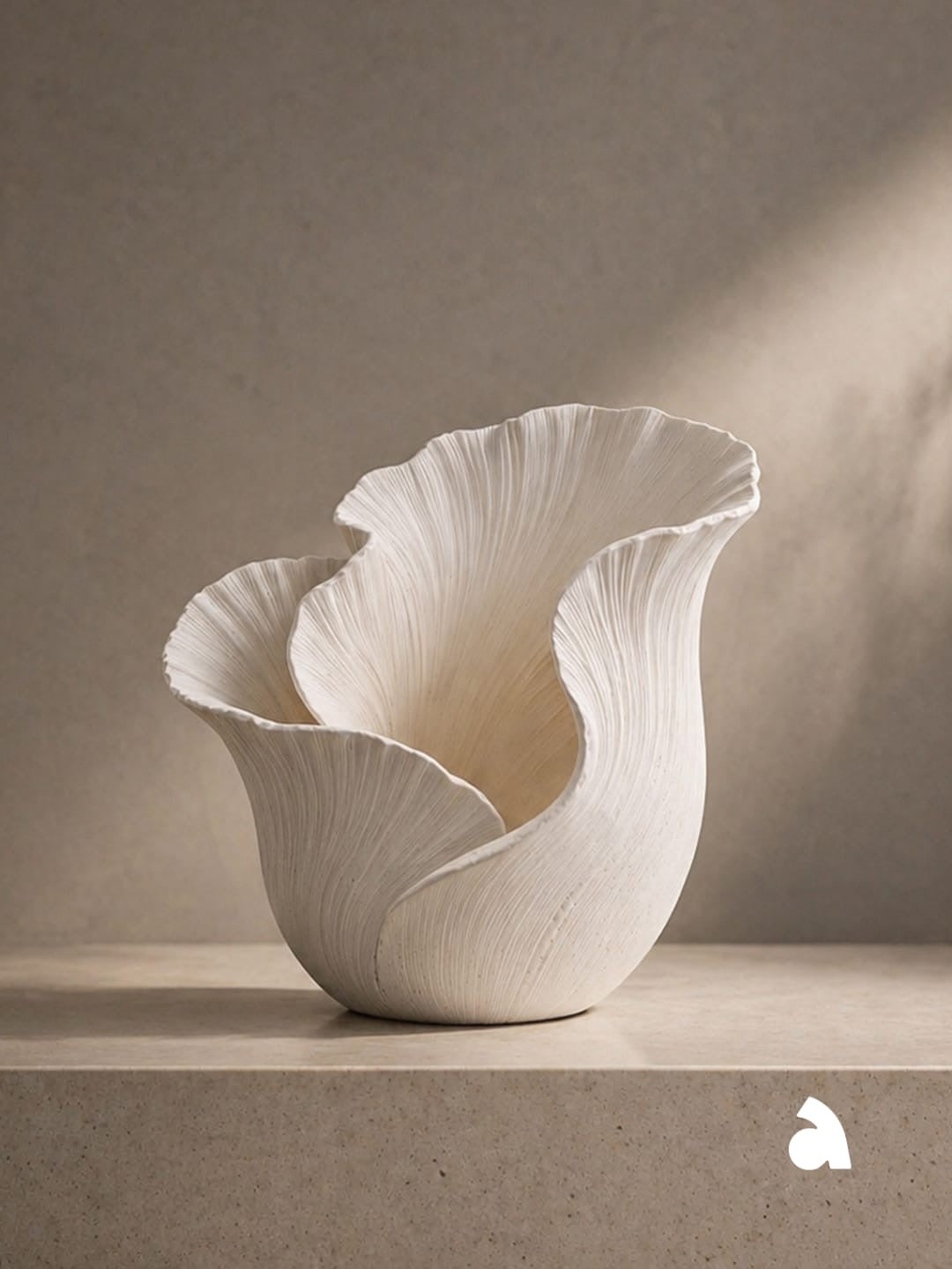 Bloom Wave Vase (25 cm) | Premium Modern Decorative Vase for Home & Office